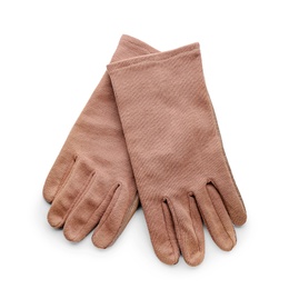 Photo of Military gloves on white background
