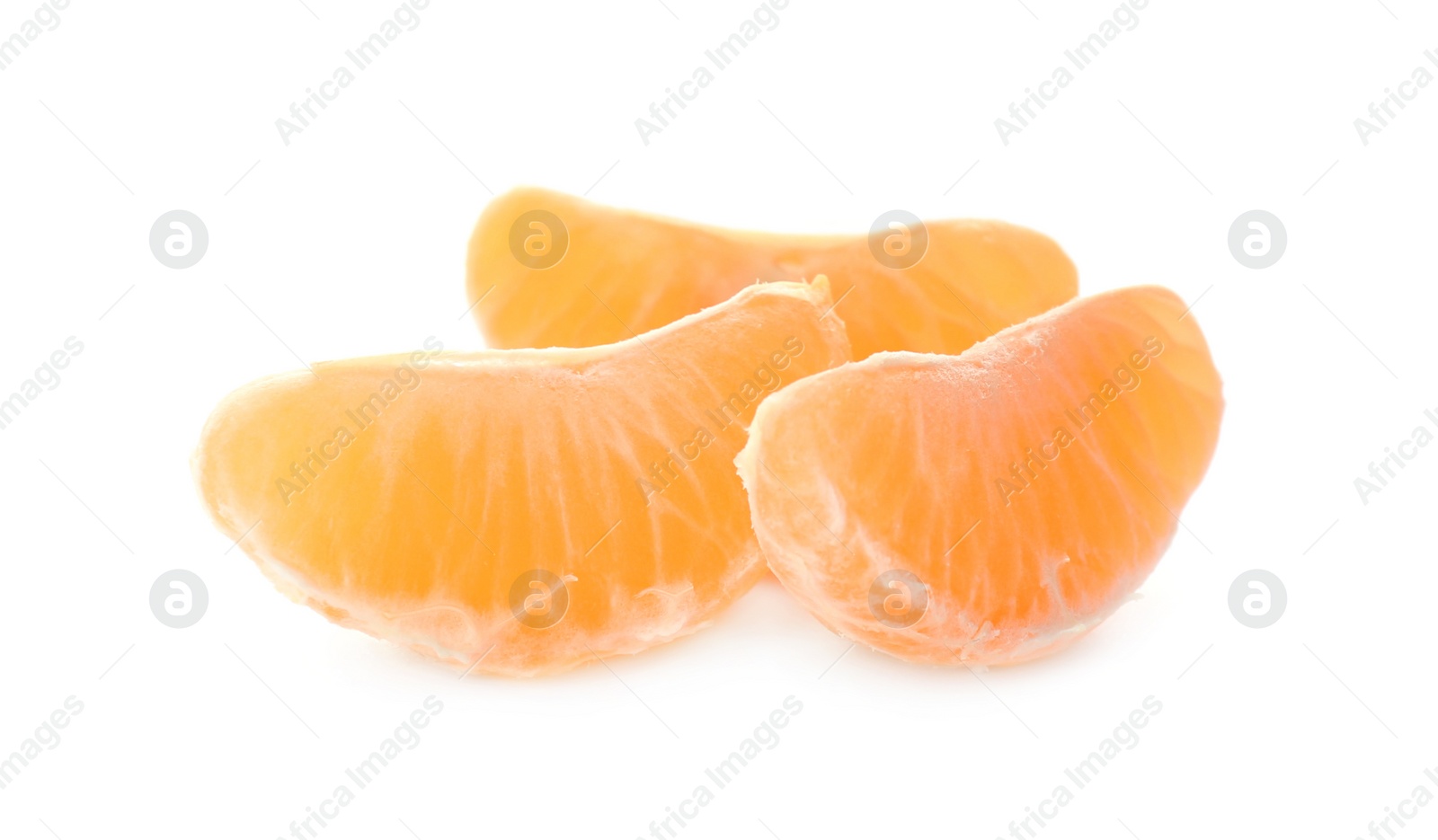 Photo of Fresh tangerine on white background. Citrus fruit