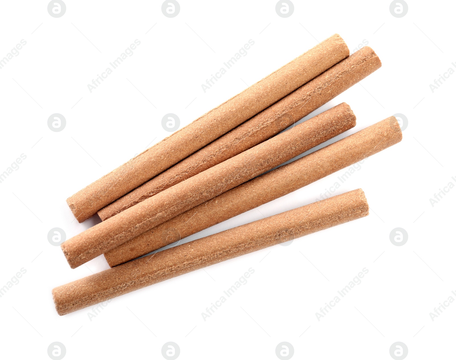 Photo of Many aromatic incense sticks on white background