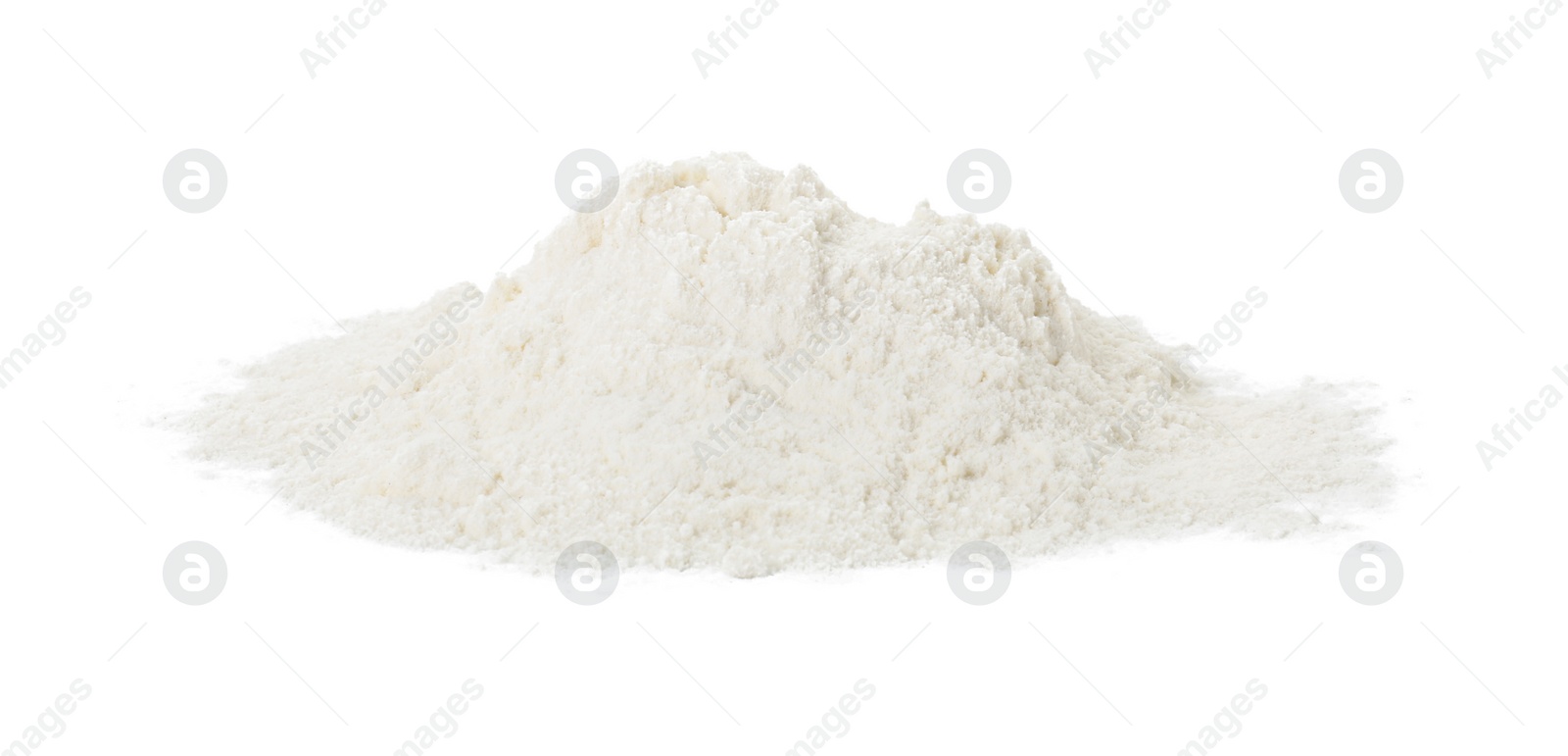 Photo of Pile of baking powder isolated on white