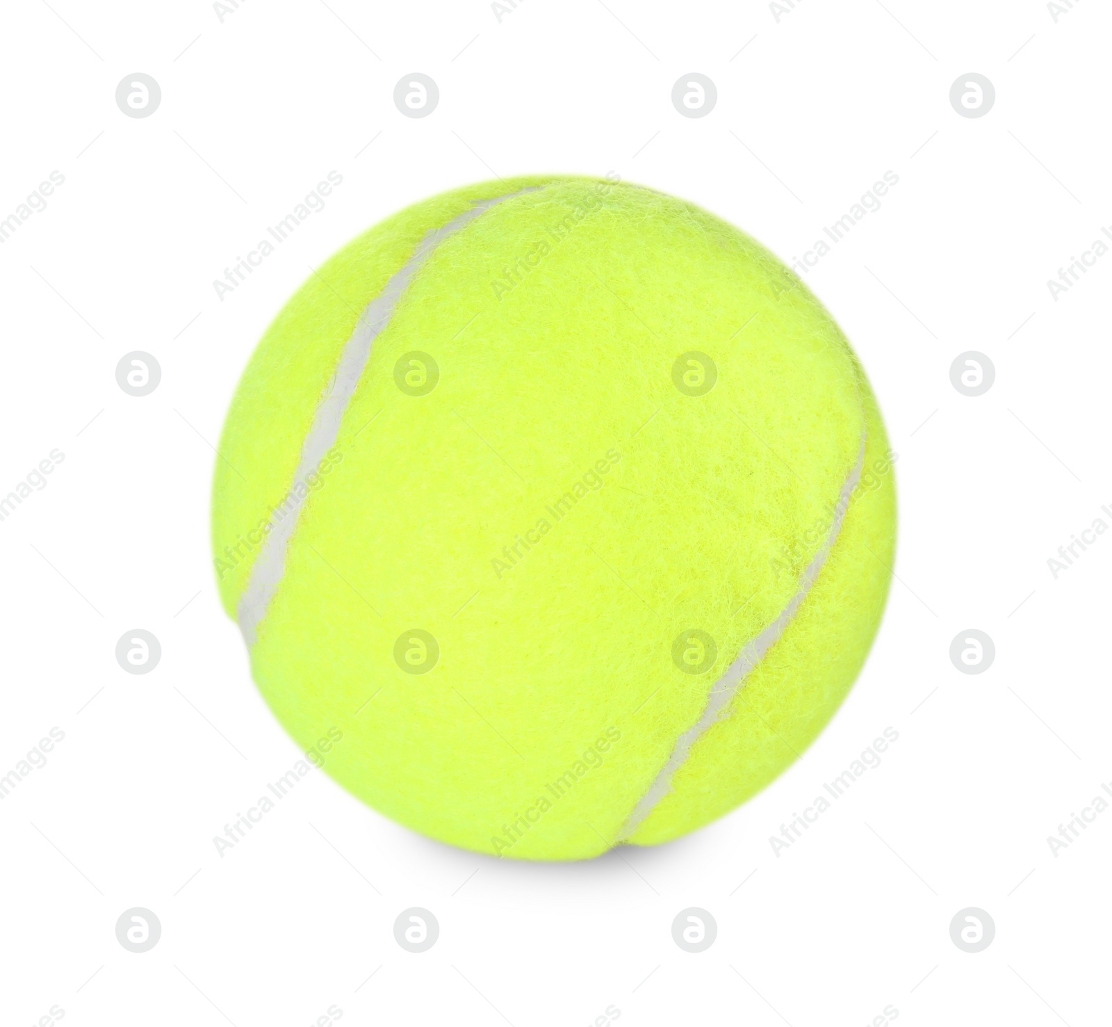 Photo of One tennis ball isolated on white. Sport equipment