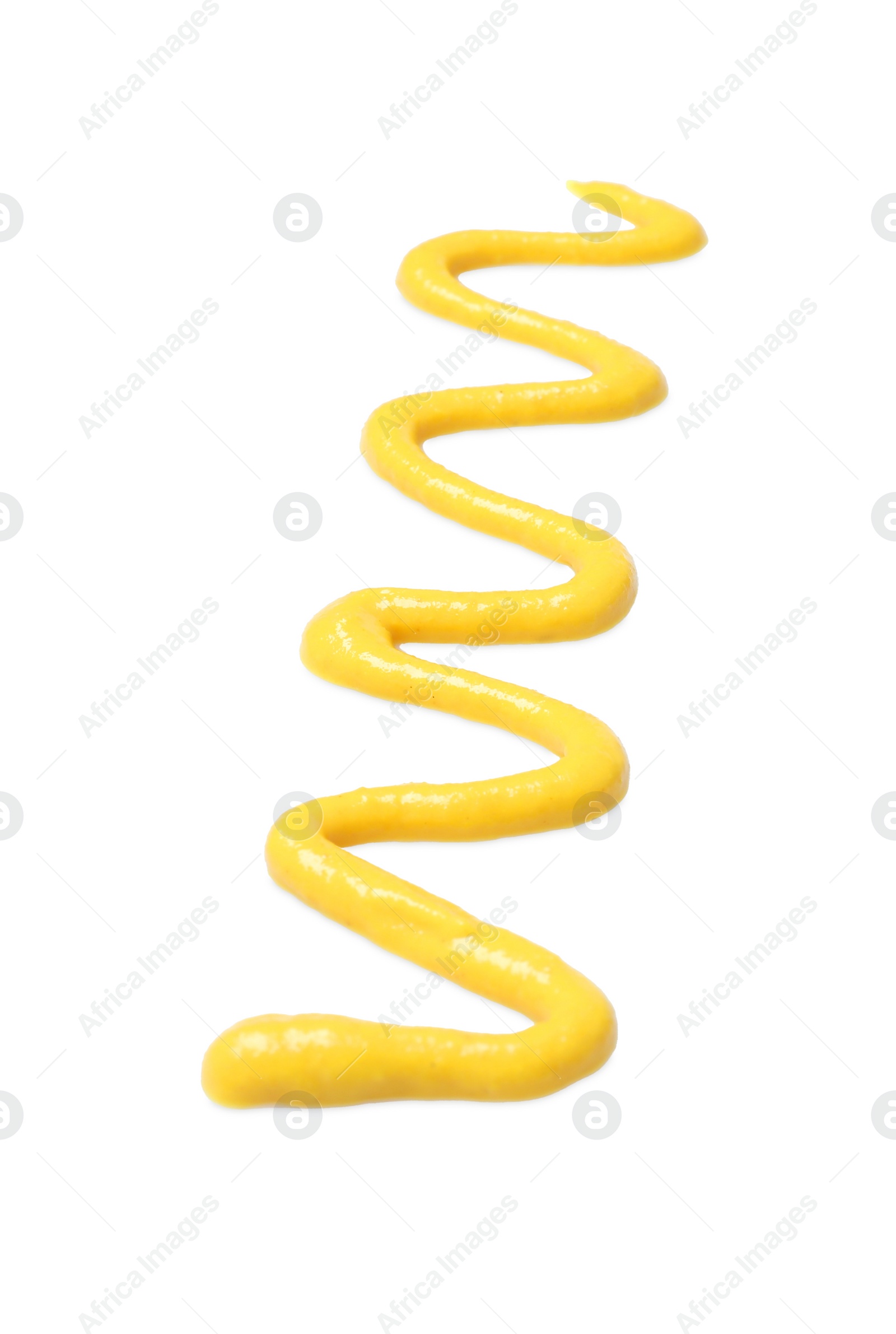 Photo of Smear of tasty mustard isolated on white