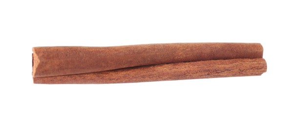 Photo of One aromatic cinnamon stick isolated on white