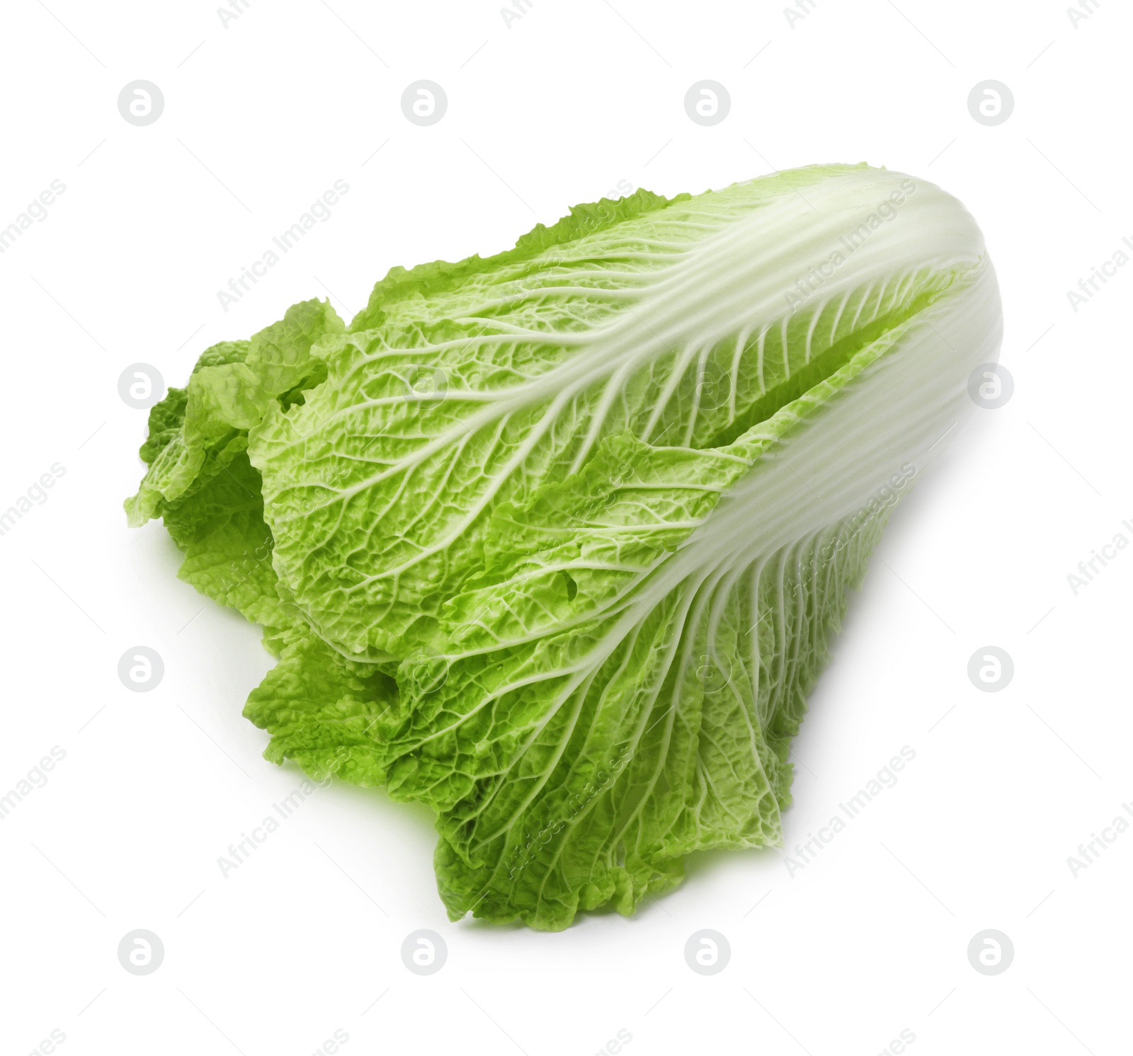 Photo of Fresh ripe Chinese cabbage on white background