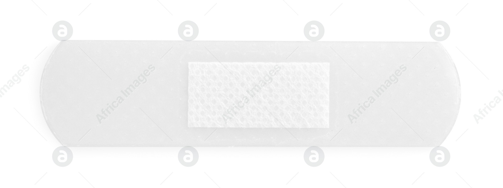 One medical adhesive bandage isolated on white, top view Photo of One medical adhesive bandage isolated on white, top view