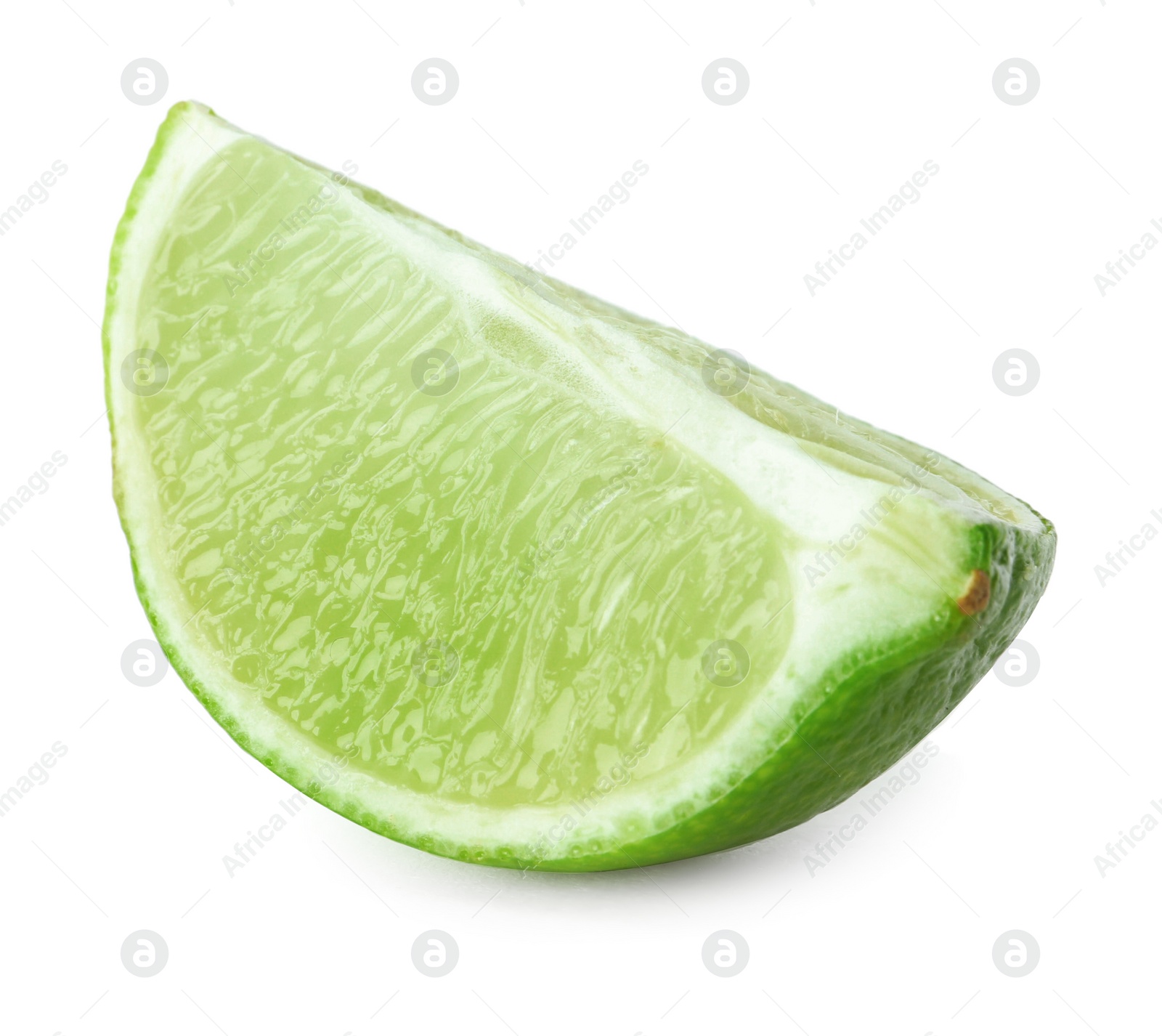 Photo of Slice of fresh green ripe lime isolated on white