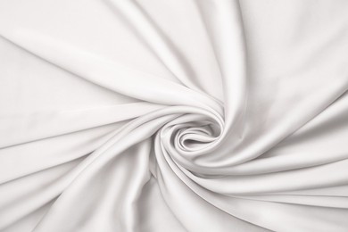 Image of Texture of delicate white silk as background, top view