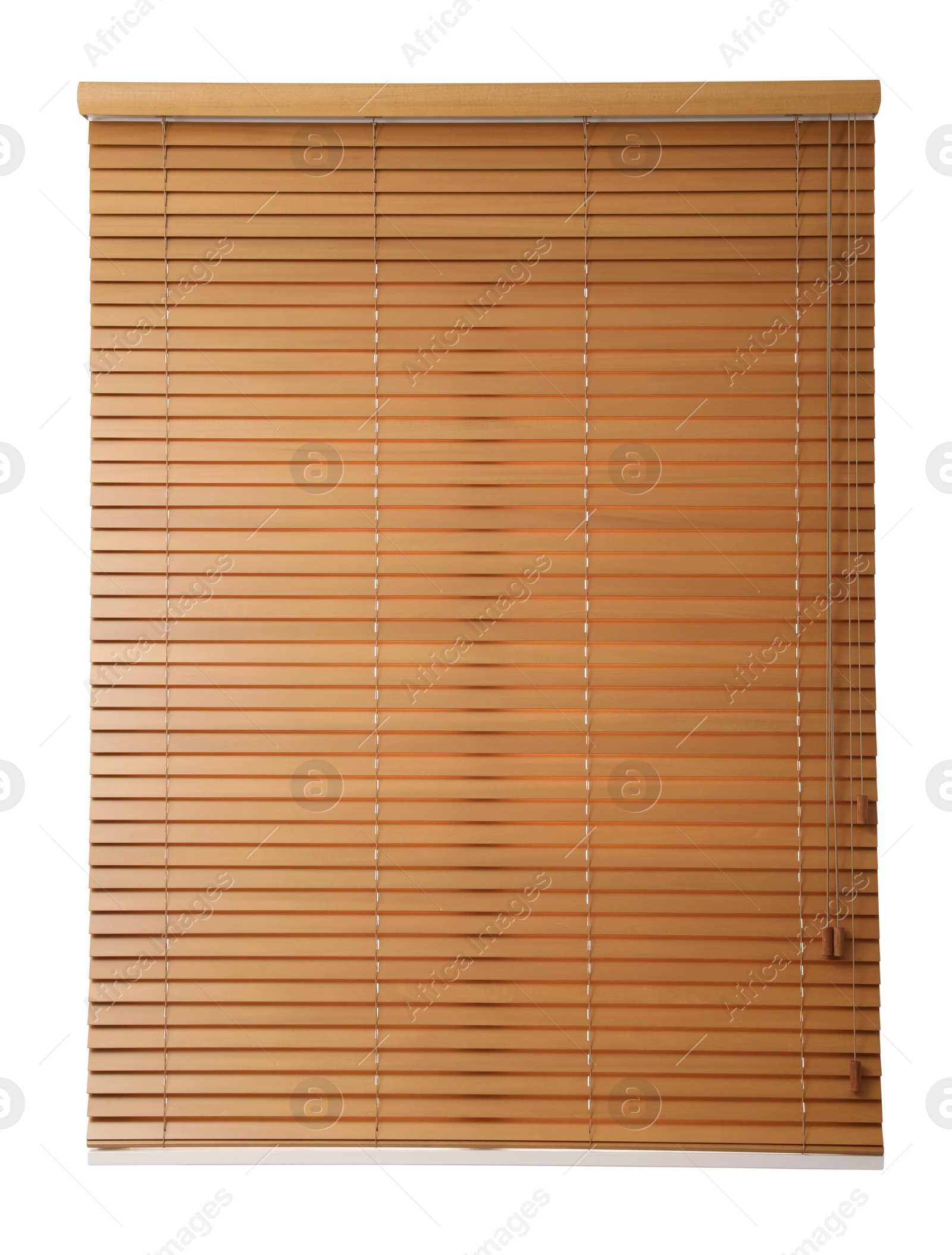 Image of Window with closed blinds on white background