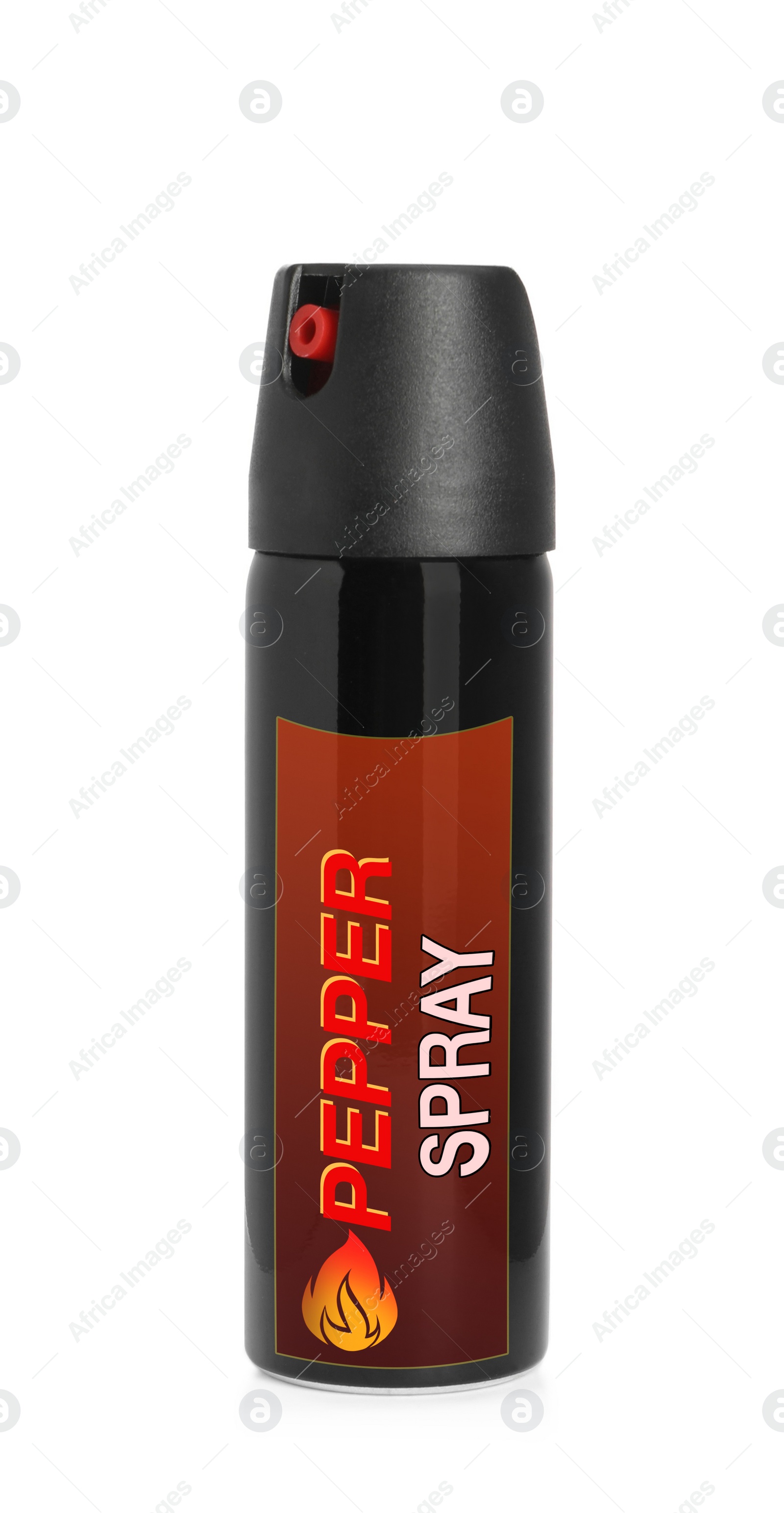 Image of Bottle of gas pepper spray on white background