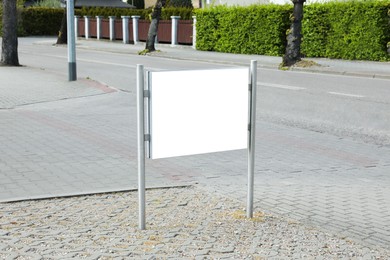 Empty signboard in city. Mock-up for design