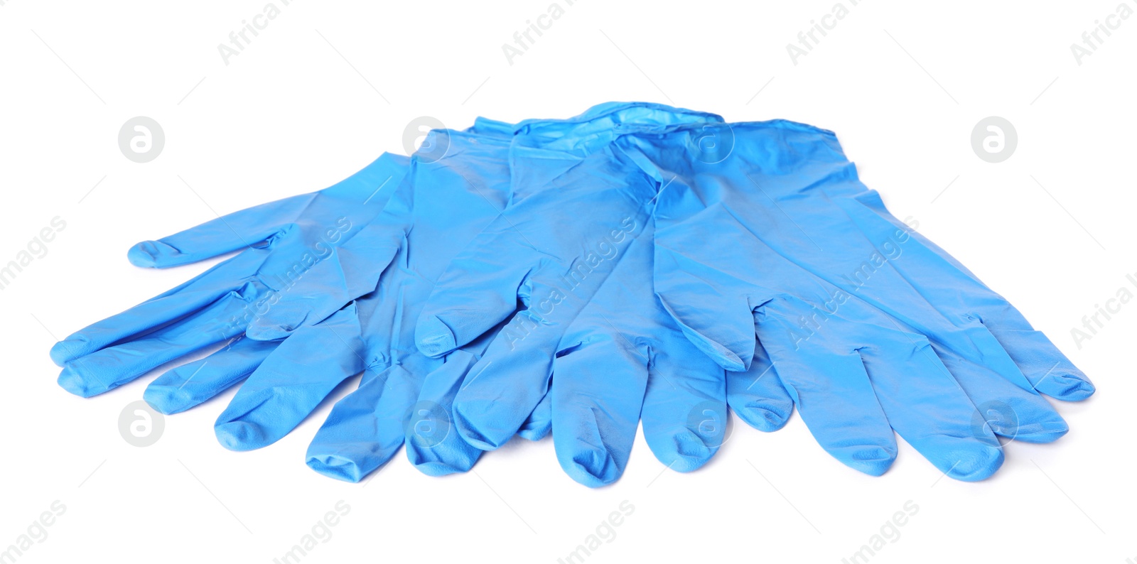 Photo of Protective gloves isolated on white. Medical item