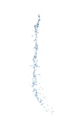 Photo of Beautiful water splash isolated on white. Pure liquid