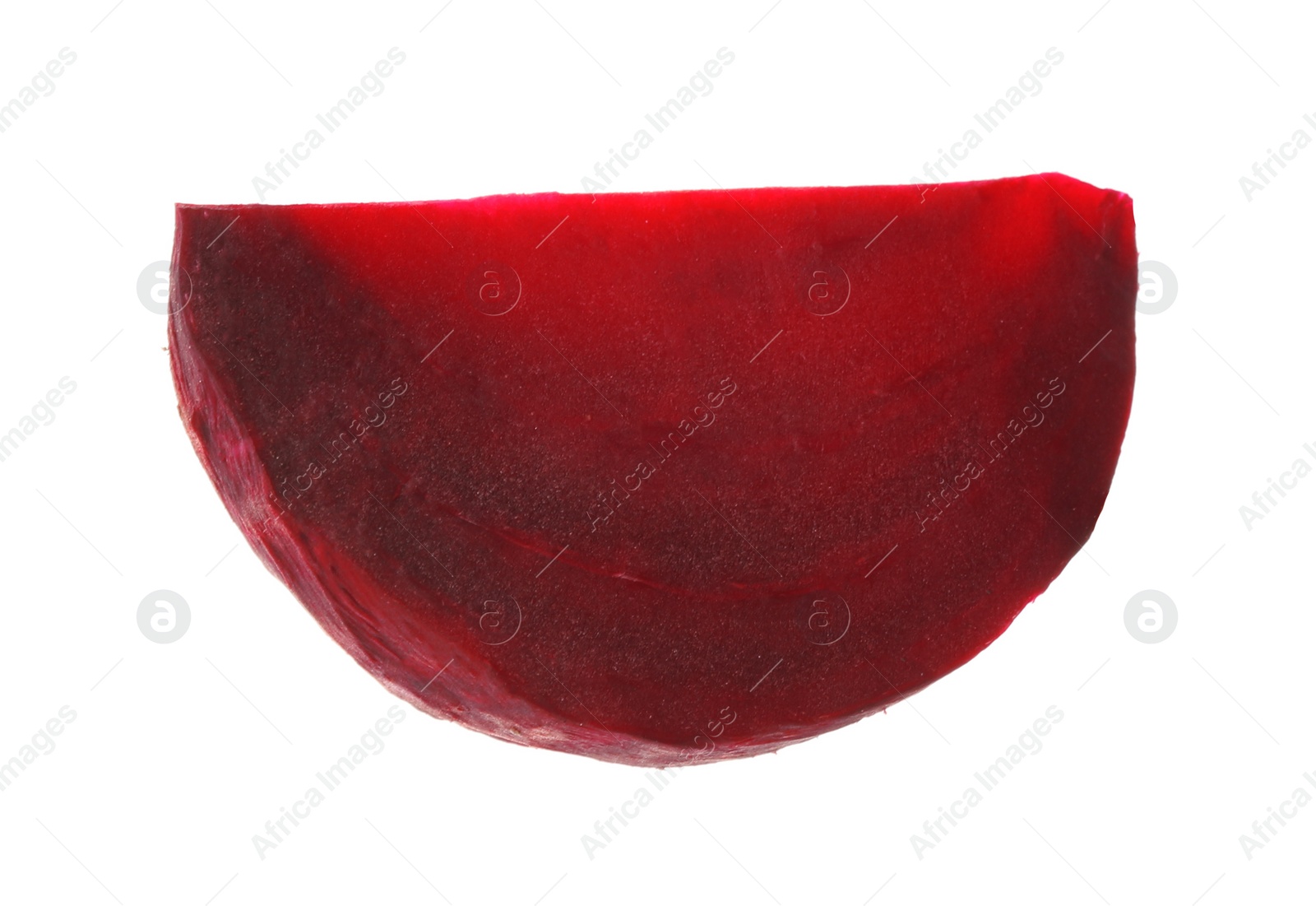 Photo of Slice of ripe beet on white background