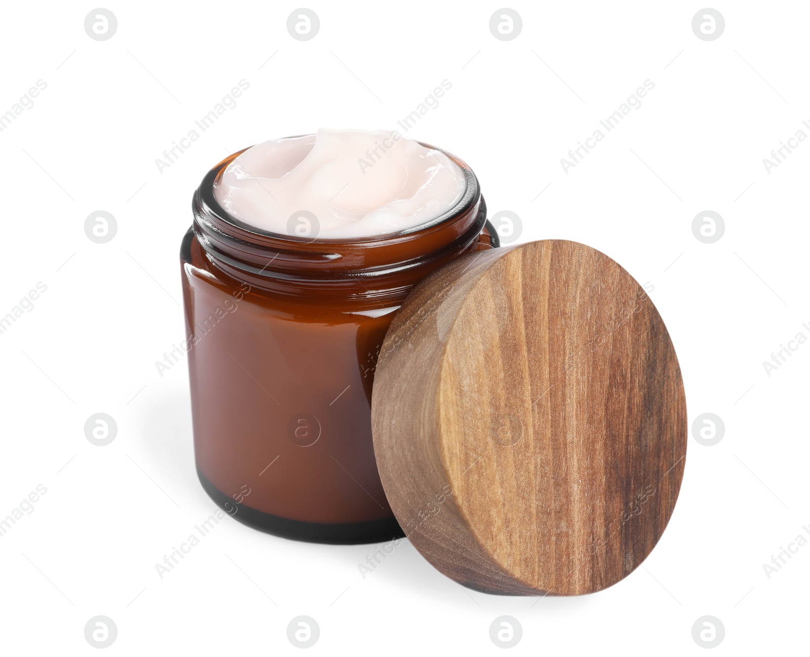 Photo of Jar of face cream isolated on white