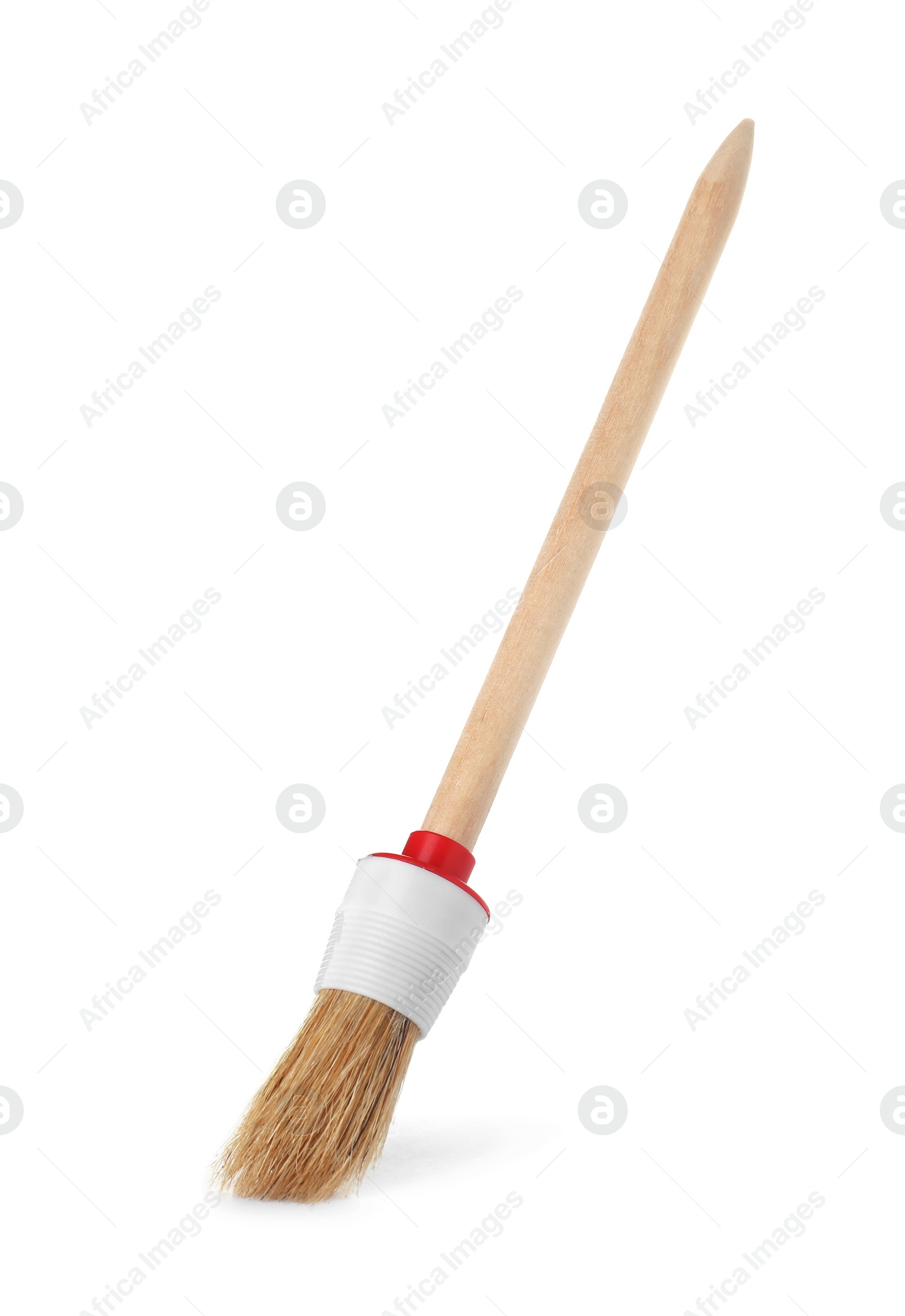 Photo of New paint brush on white background. Decorating tool