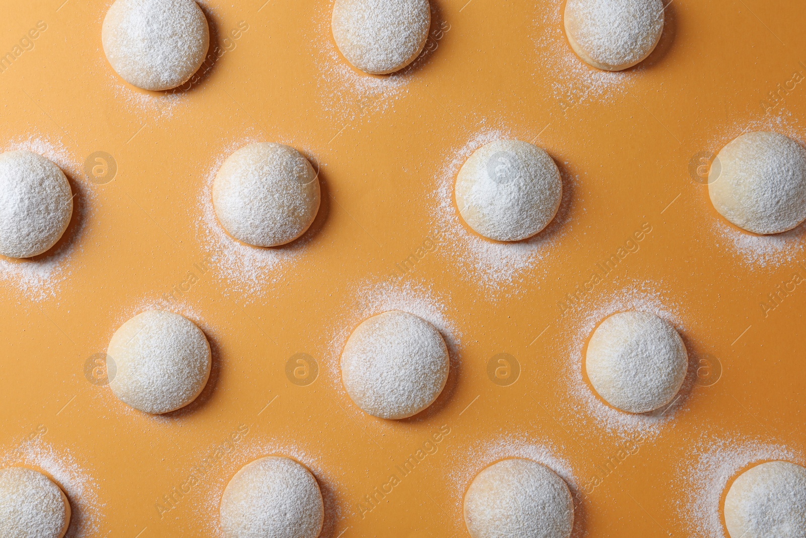 Photo of Traditional cookies for Islamic holidays on color background, flat lay. Eid Mubarak