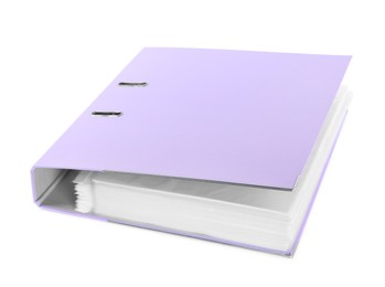 Photo of One lilac office folder isolated on white