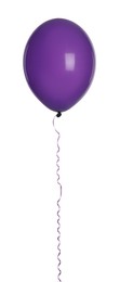 Photo of Purple balloon with ribbon isolated on white
