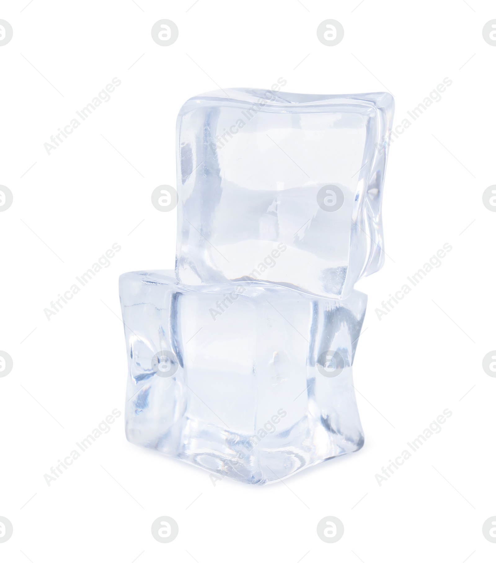 Photo of Crystal clear ice cubes isolated on white