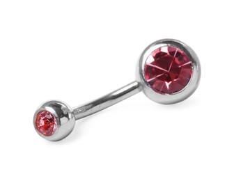 Piercing jewelry. Belly button ring isolated on white