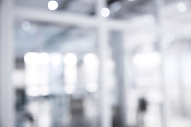 Image of Office interior. Blurred view of comfortable workspace