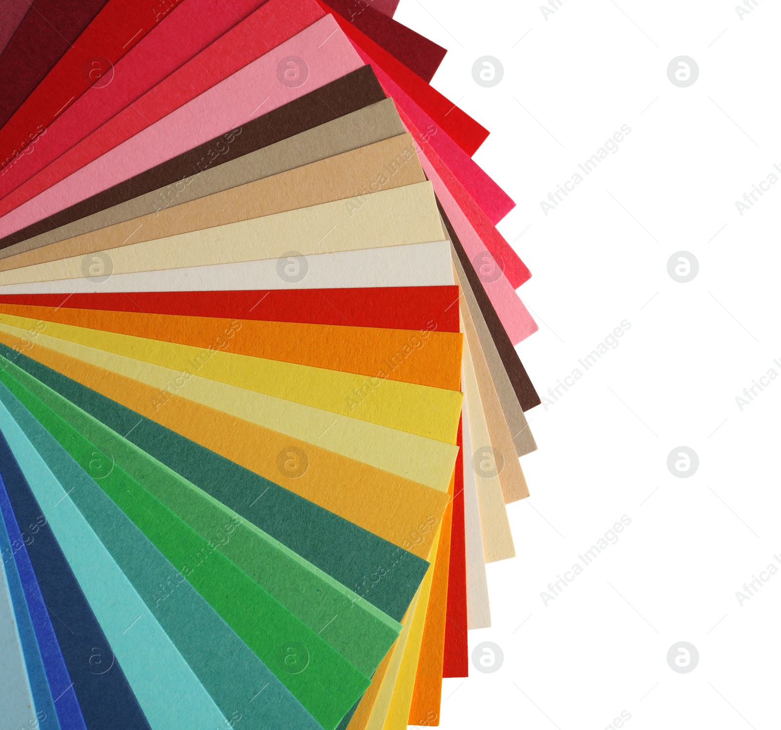 Photo of Color palette isolated on white, top view