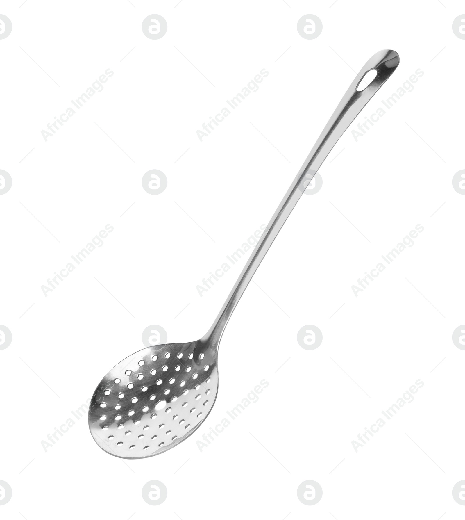 Photo of Skimmer on white background. Kitchen utensils