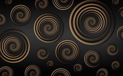 Image of Gold and black geometric ornament as background. Luxury pattern