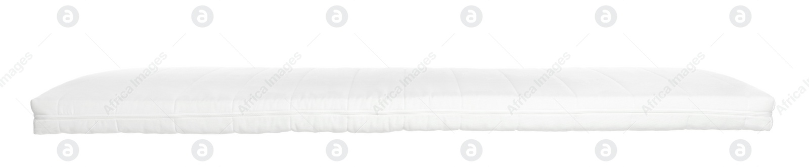 Photo of One new comfortable mattress isolated on white
