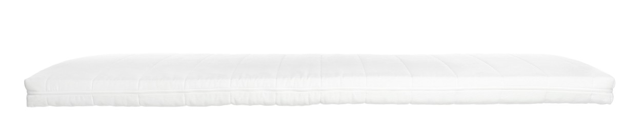 One new comfortable mattress isolated on white