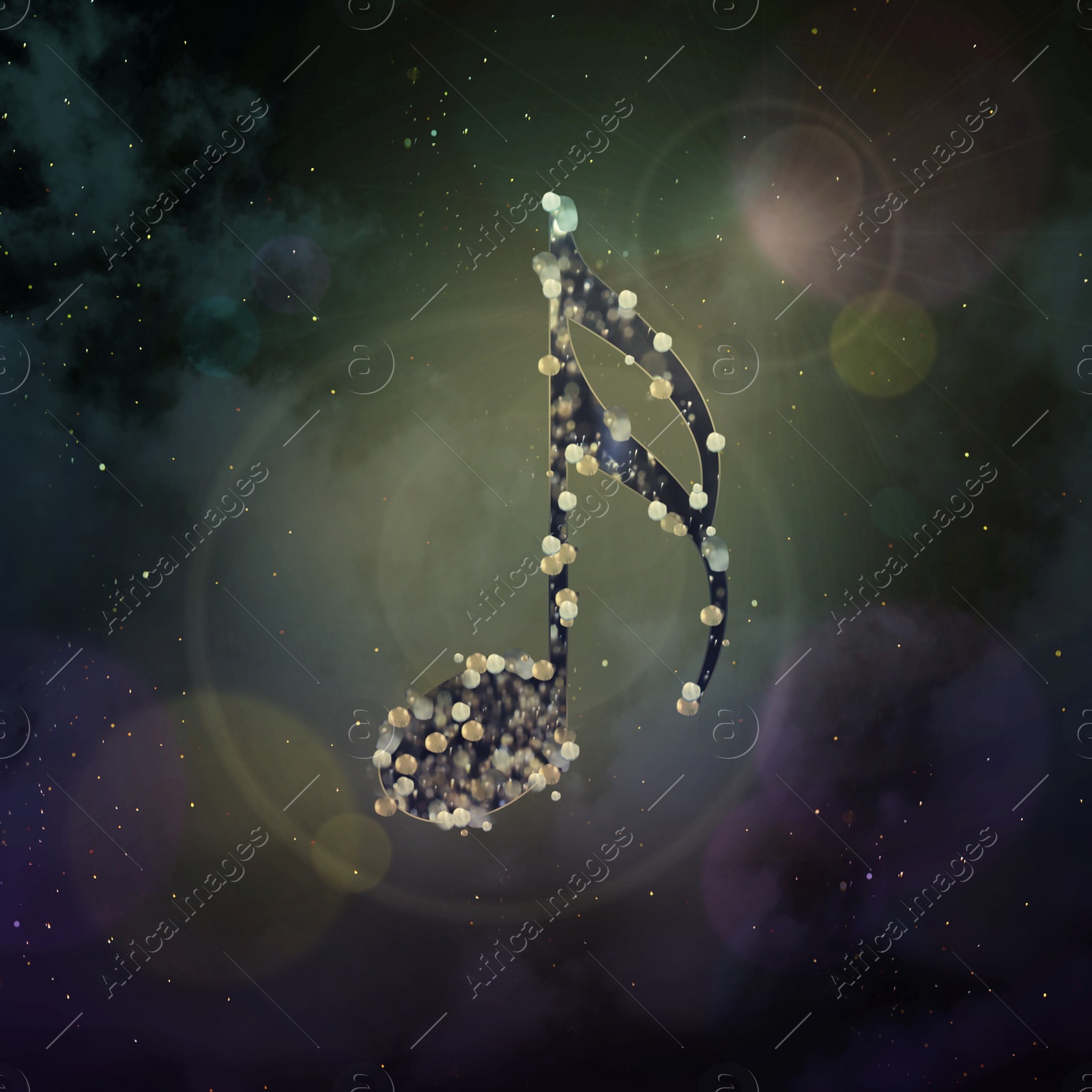 Illustration of Creative image of musical note on abstract background