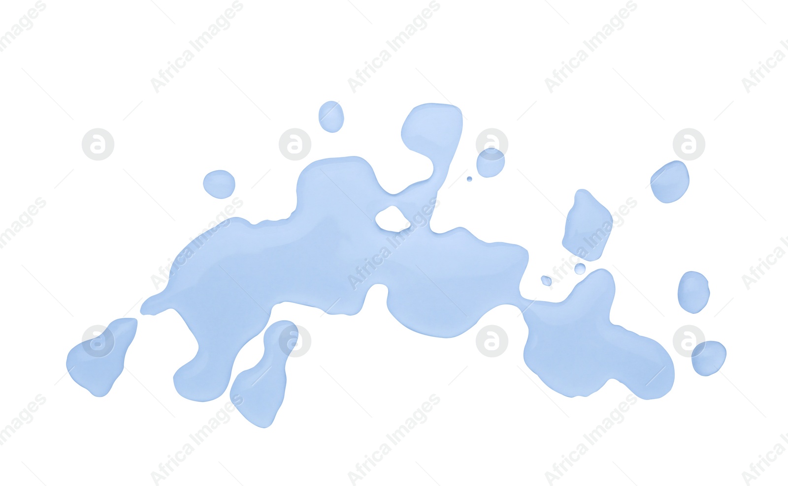 Photo of Puddle of pure water on white background, top view