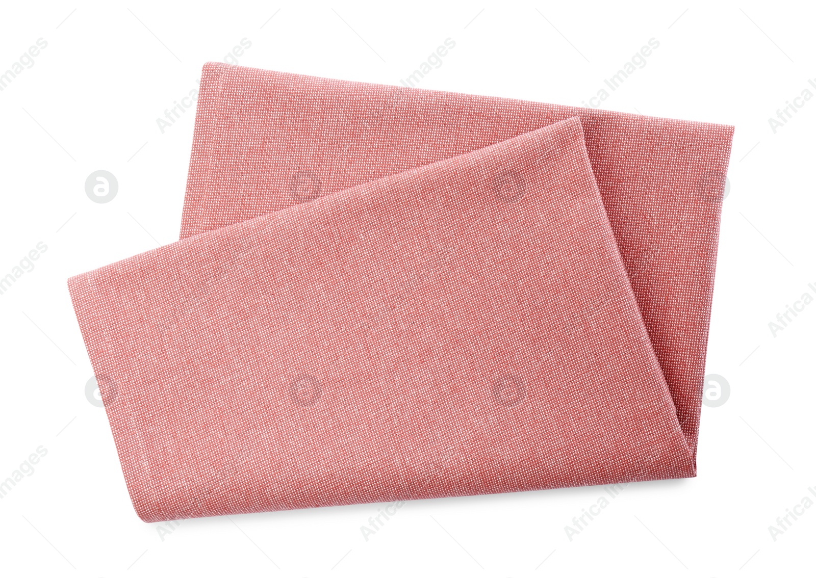 Photo of Stylish color fabric napkin isolated on white, top view