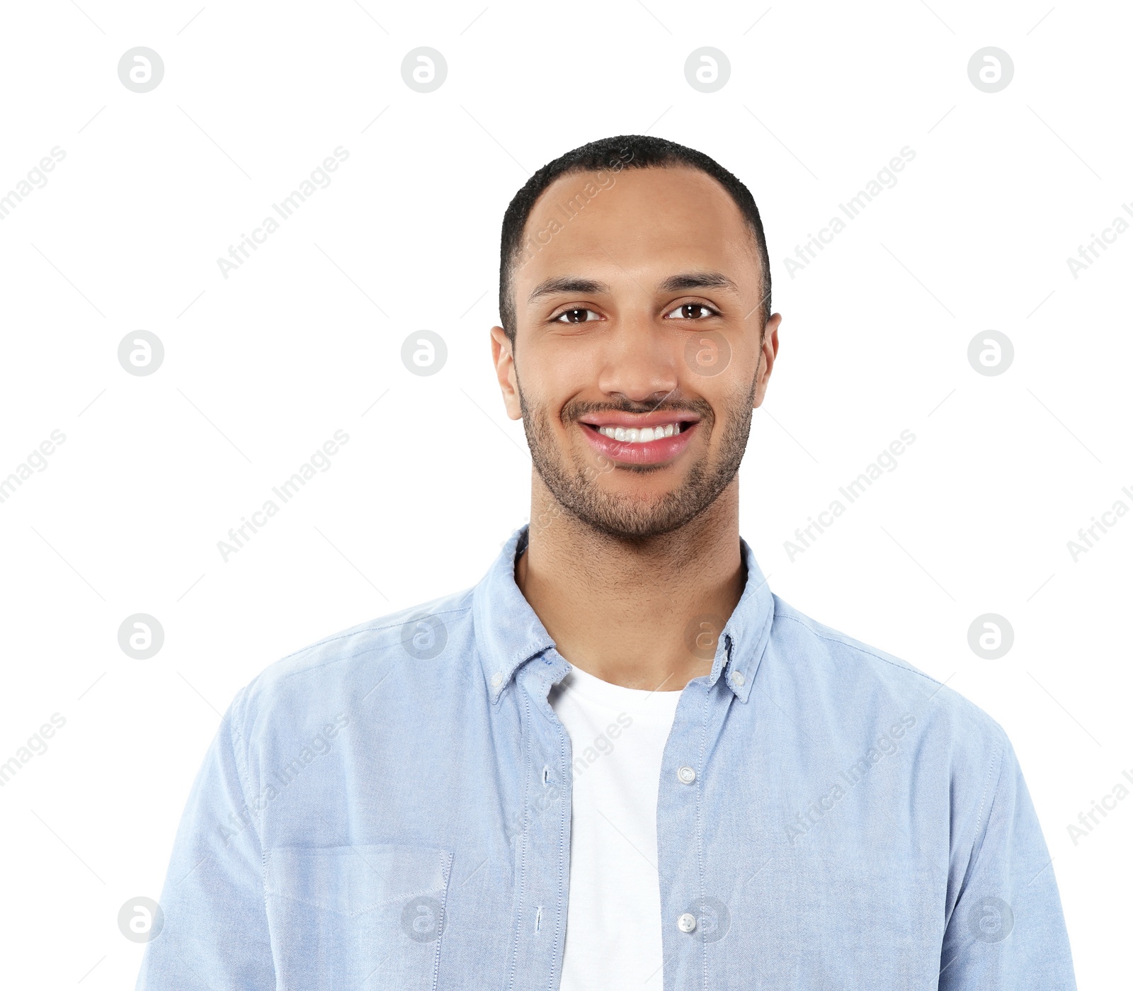 Image of Portrait of handsome man isolated on white