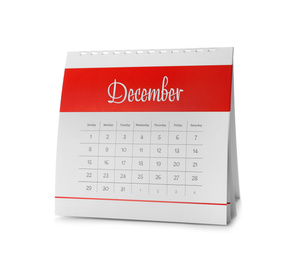 Paper calendar isolated on white. Planning concept