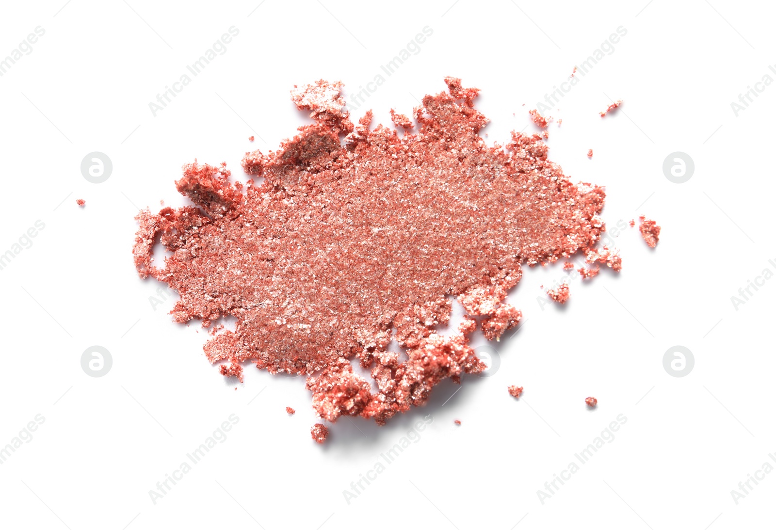 Photo of Crushed eye shadow on white background. Professional makeup product