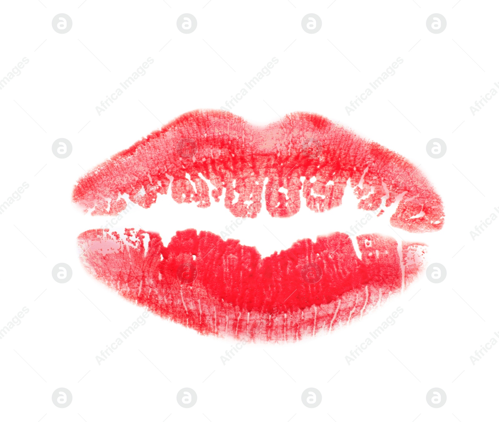 Photo of Lipstick kiss mark isolated on white, top view