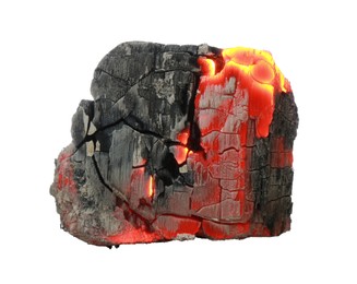 Photo of Piece of smoldering coal isolated on white