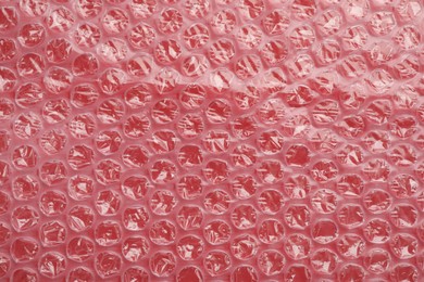 Texture of bubble wrap as background, top view