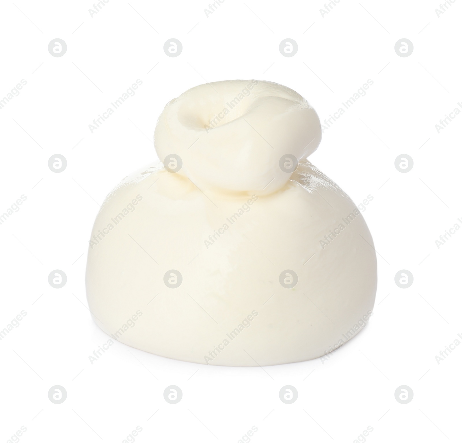 Photo of Fresh delicious burrata cheese isolated on white