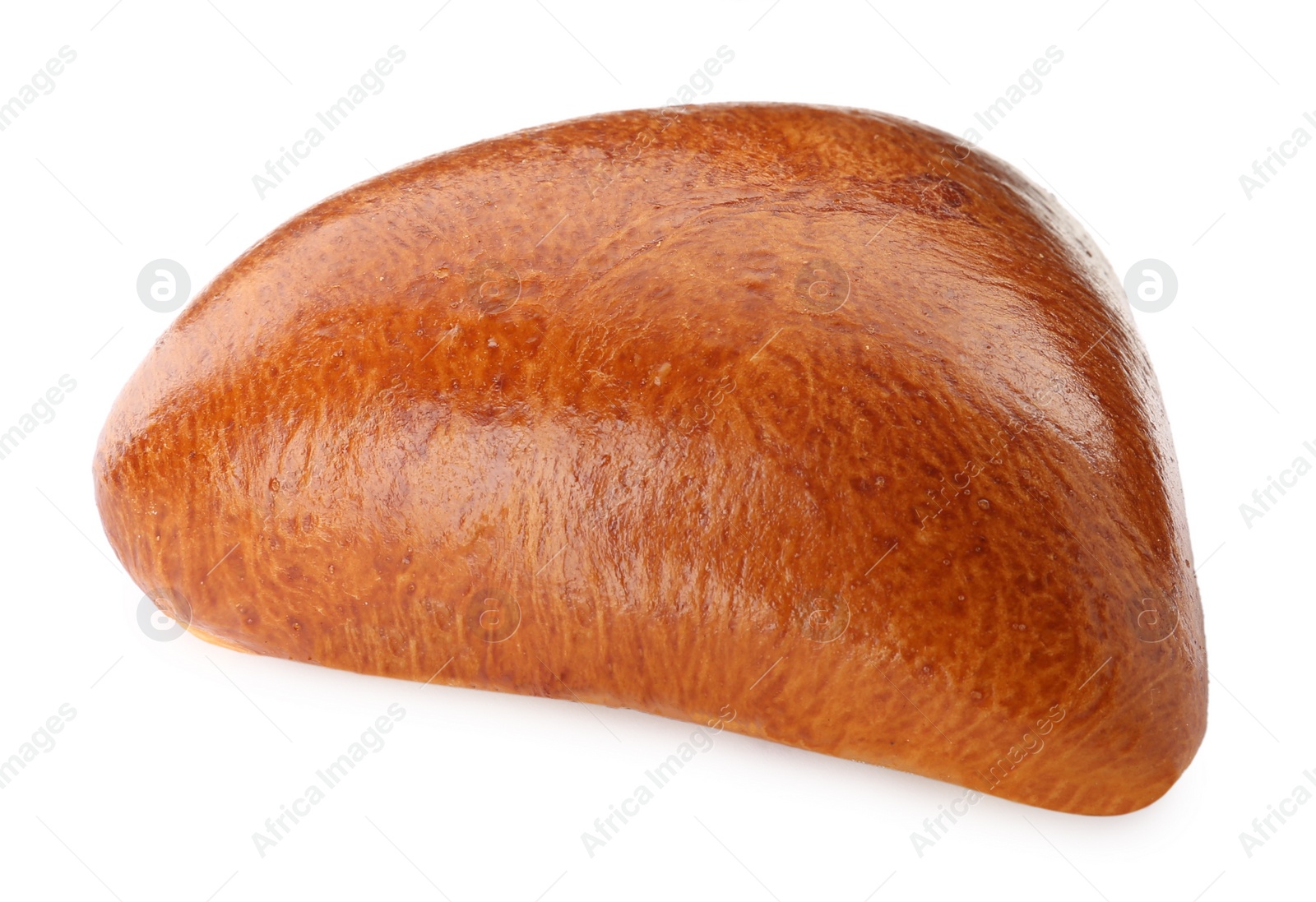 Photo of One delicious baked patty on white background