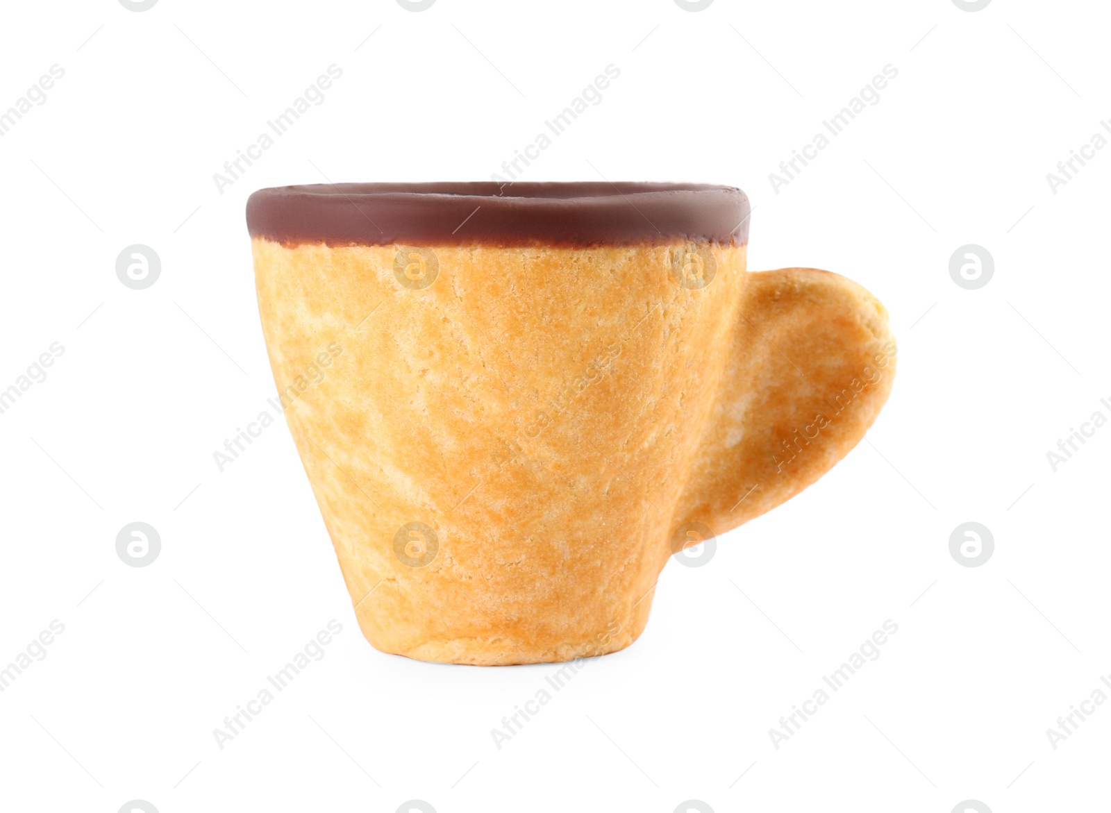 Photo of One edible espresso cookie cup isolated on white