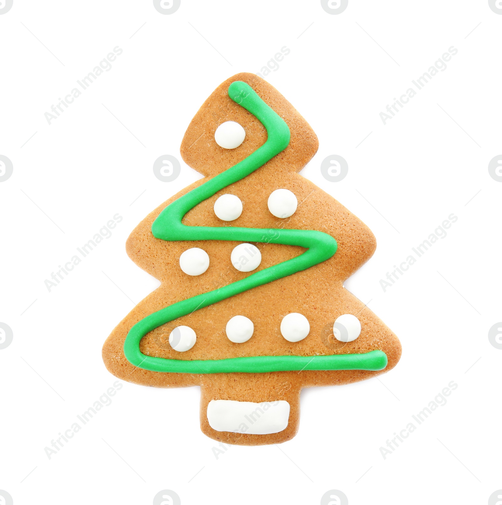 Photo of Tasty homemade Christmas cookie on white background