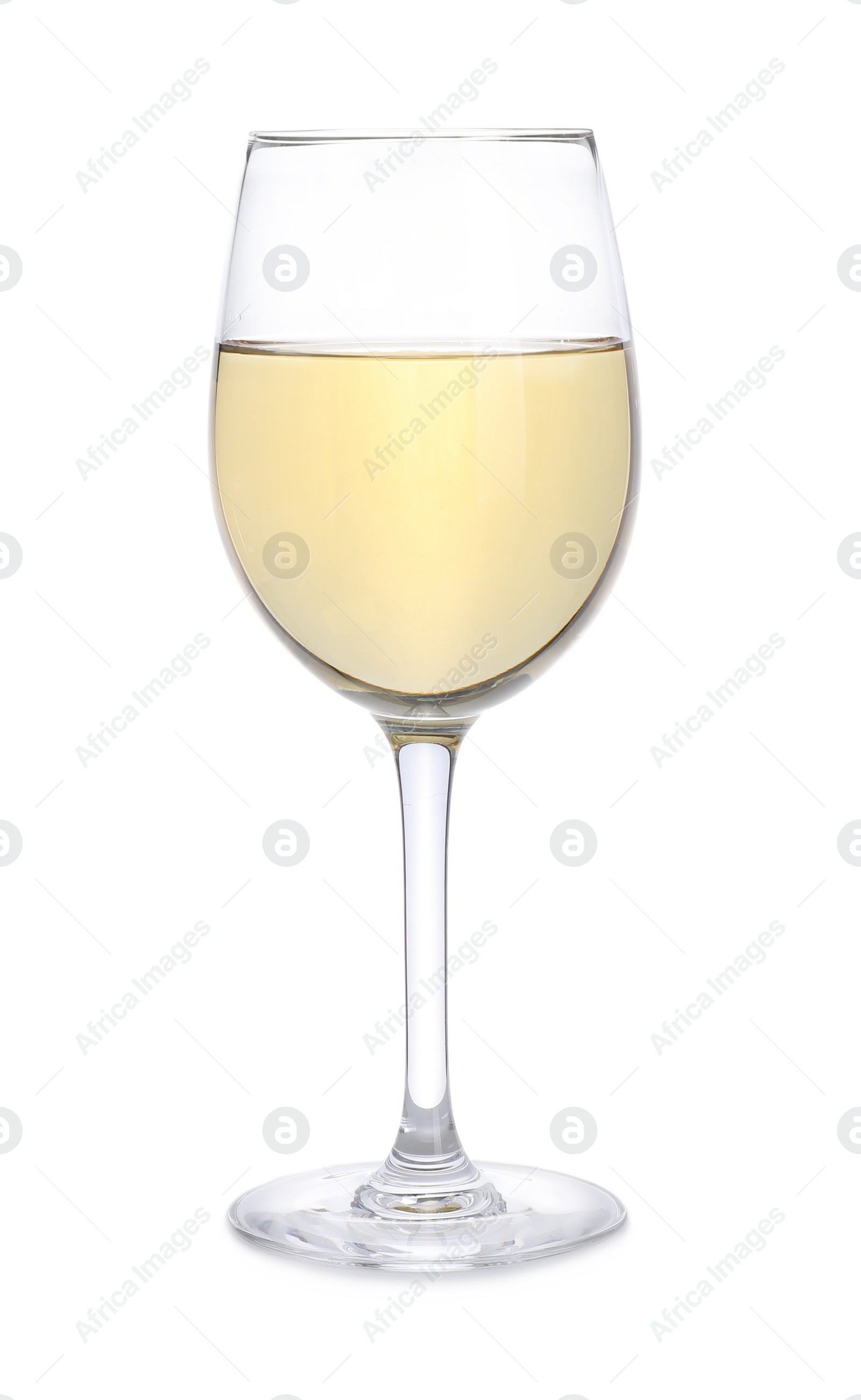 Photo of Crystal clear glass of wine isolated on white