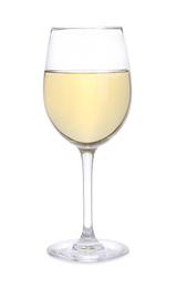 Crystal clear glass of wine isolated on white