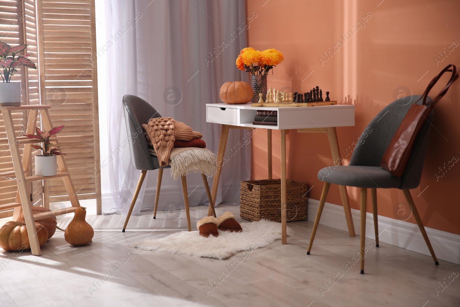 Photo of Cozy room interior inspired by autumn colors