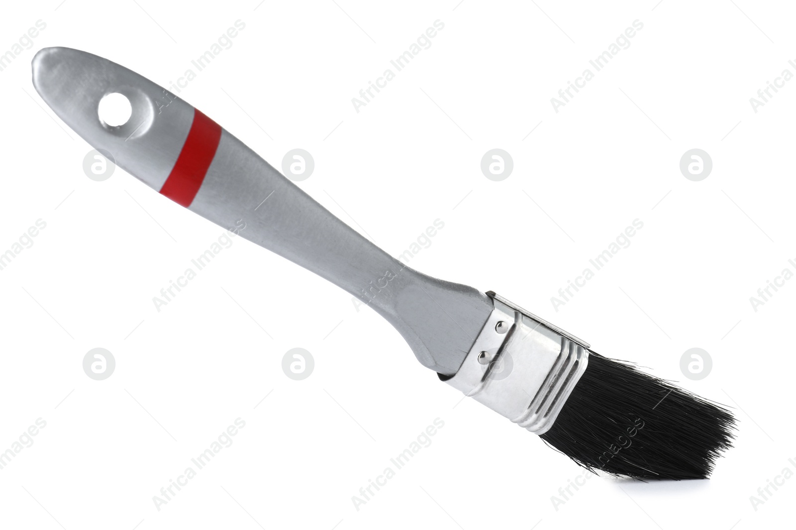 Photo of New paint brush on white background. Decorating tool