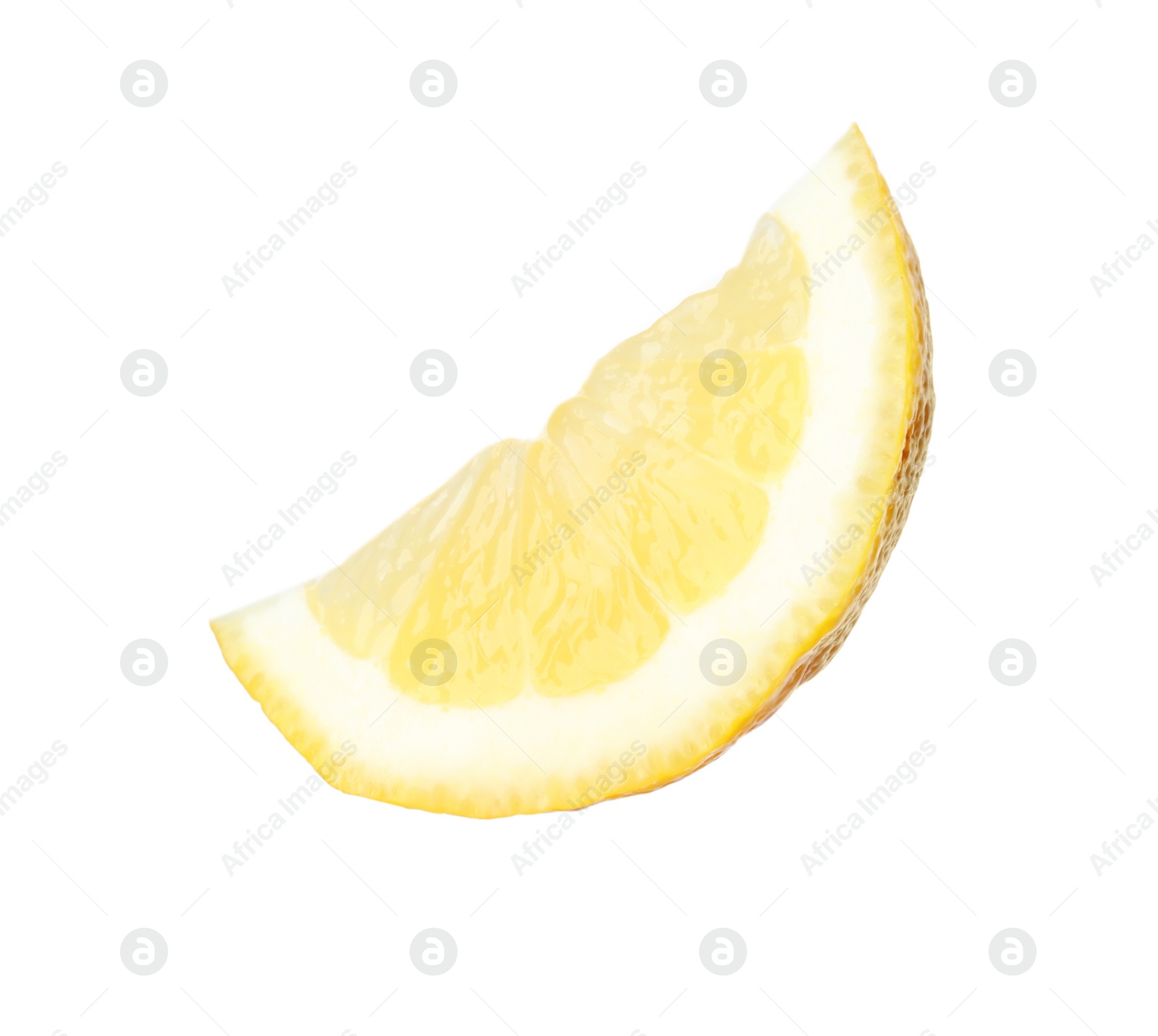 Photo of Cut fresh juicy lemon on white background