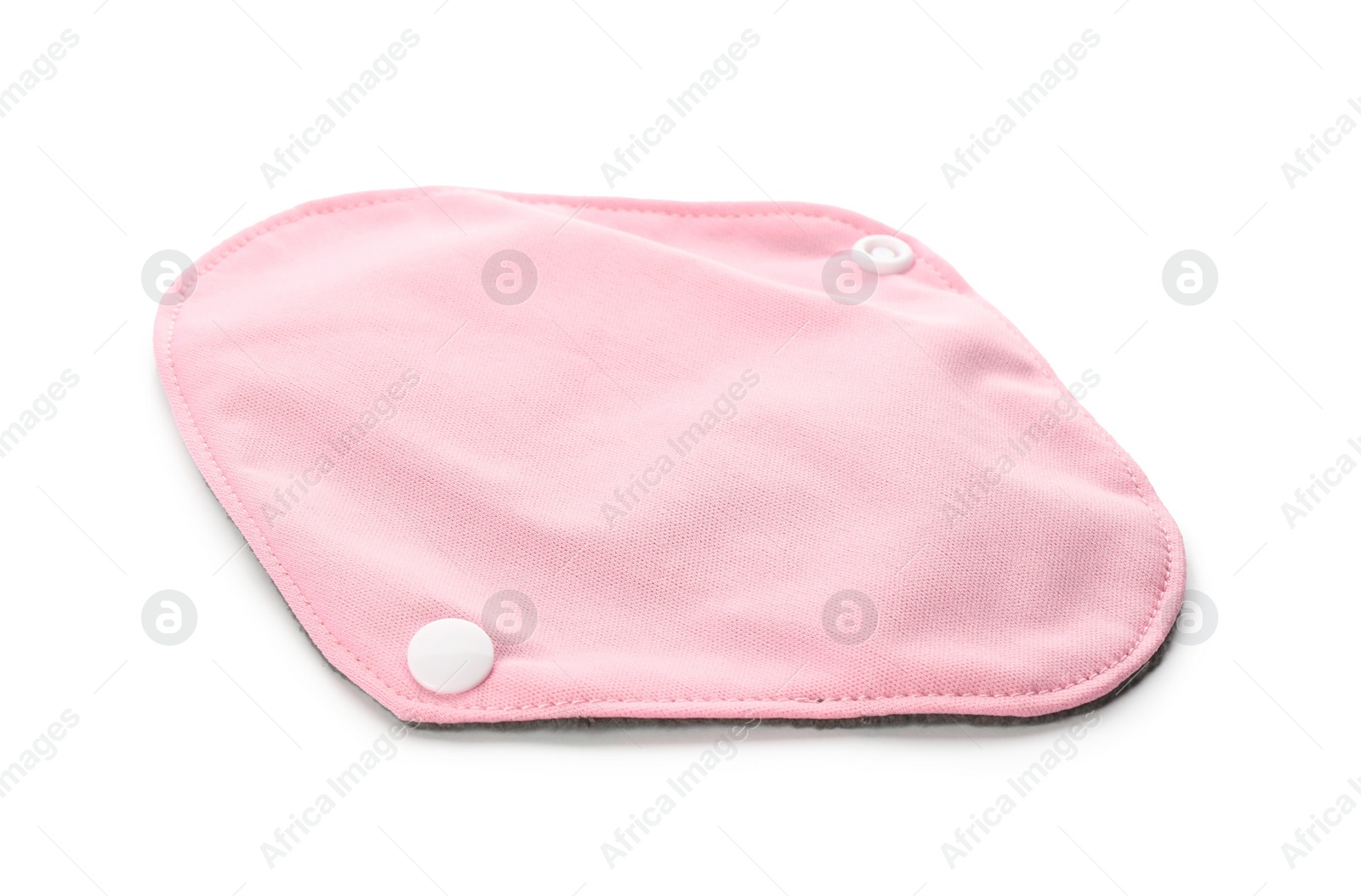 Photo of Cloth menstrual pad isolated on white. Reusable female hygiene product