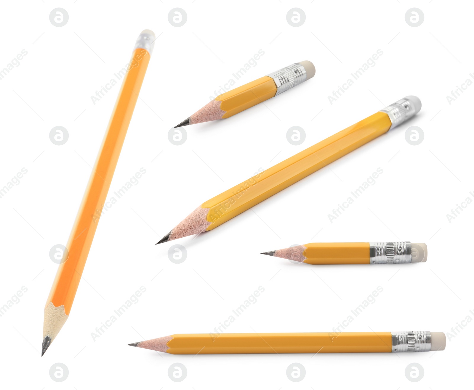 Sharp graphite pencils isolated on white, set Image of Sharp graphite pencils isolated on white, set